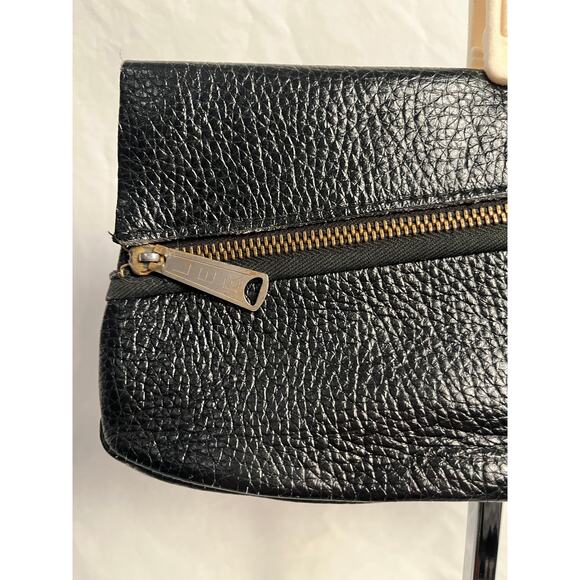 Handmade Black Leather Zip Clutch – Pebbled Mini Purse, Small Wristlet Bag - Picture 2 of 6